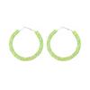 2 Pairs Glitter Sequins Hoop Earrings for Women Bohemian Circle Round Sparkle Rhinestone Crystal Wrapped Big Hoop Dangle Earrings Geometry Jewelry-green view 4