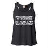 Medium Black Women Flowy I'm The Friend in Low Places Funny Country Music Gift Sleeveless Tank Top T-Shirt view 1
