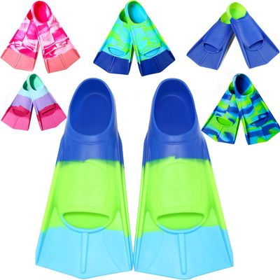 Fanwill Kids Swim Fins,Short Comfortable Flippers for Lap Swimming and Training for Children,Girls,Boys,Youth,Women(XXXS)