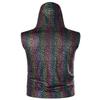 ZEROYAA Mens Hipster Leopard Metallic Zip Up Sleeveless Hooded Vest T Shirt with Kangaroo Pocket ZLSV18-Multicolour XX-Large view 2