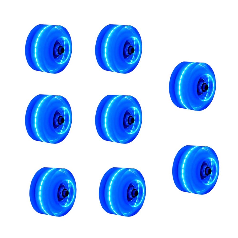 SzBlaZe 8 Pack 58 x 32mm Light up Roller Skate Wheels with Bearings for Quad Skates or Outdoor Double Row Skating or Skateboard Accessories(Blue)