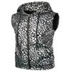 ZEROYAA Mens Hipster Leopard Metallic Zip Up Sleeveless Hooded Vest T Shirt with Kangaroo Pocket ZLSV18-Silver Large view 3