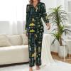 BAIKUTOUAN Ancient Egypt Theme Women's Button Down Pajamas Set Long Sleeve Sleepwear Nightwear view 2