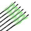 SHARROW 6/12 Pack 28/30/31 Inch Carbon Hunting Arrow Spine 500 Target Practice Arrows with 5" Turkey Feathers and 100 Grain Field Points for Recurve&Compound Bow (31inch/12pcs, Light Green White) view 3