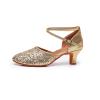 Rosefinch Women's Professional Latin Dance Shoes Satin Salsa Ballroom Wedding Dancing Shoes Gold 2 Inch view 4