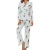 BAIKUTOUAN Bare Naked Sexy Women Women's Button Down Pajamas Set Long Sleeve Sleepwear Nightwear view 1