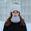 Winter Beanie Hat for Women Lightweight Warm Slouchy Chunky Cable Knit Hats Baggy Winter Ski Skull Cap Grey view 3