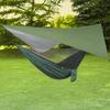 Camping Hammock, Double & Single Portable Hammock with Tree Straps, Lightweight Nylon Hammock Swing Set with Net and Rain Fly Tarp and Pocket for Backpacking Hiking Travel Outdoor(Green+Green) view 4
