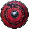 ARTIZANSTORE Medieval LARP Warrior Wood & Steel Viking Round Shield Armor Templar Shield 24 inch Handmade Shield, Red
