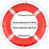 Life Ring, 28" Boat Safety Throw Rings, Life Preserver Ring with Bracket and 98.5 FT Floating Rescue Rope view 2