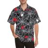 HUGLAZY Spider Halloween Shirt Funny Hawaiian Shirt Men Button Down Shirts Short Sleeve Party Outfit 5XL view 1