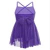 Agoky Kids Girl's Sparkling Ballet Tutu Dress Dance wear Costumes Gymnastics Leotard Gym Party Purple Glittery 12 view 2