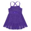 Agoky Kids Girl's Sparkling Ballet Tutu Dress Dance wear Costumes Gymnastics Leotard Gym Party Purple Glittery 12 view 4