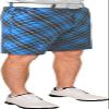 Royal & Awesome Blue Plaid Trews Mens Golf Shorts 36W, Crazy Shorts for Men with White Mens Golf Belt view 1