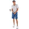 Royal & Awesome Blue Plaid Trews Mens Golf Shorts 36W, Crazy Shorts for Men with White Mens Golf Belt view 3