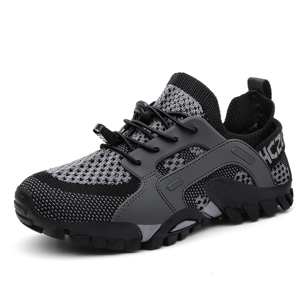 TANGYUGEN Water Hiking Shoes Mens Womens Trail Trekking Climbing Shoes Slip Resistant Lightweight Breathable Outdoor Walking Jogging Travel Grey Size