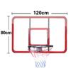 Basketball Rim Indoor Outdoor Wall Mounted Basketball Hoop, Steel Frame Shatterproof PC Board, Adult Youth Shooting Goals (Size : 120X80CM) view 2