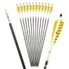 6/12 Pack 30 Inch Pure Carbon Hunting Arrow Spine 250/300/350/400/500/600 Target Practice Arrows with 4" Turkey Feathers and 100 Grain Field Points for Recurve&Compound Bow (Spine 300, 12 pcs) view 1