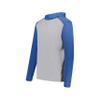 Augusta Sportswear Gameday Vintage Hoodie Grey Heather/Royal Heather 3XL view 1