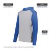 Augusta Sportswear Gameday Vintage Hoodie Grey Heather/Royal Heather 3XL view 4