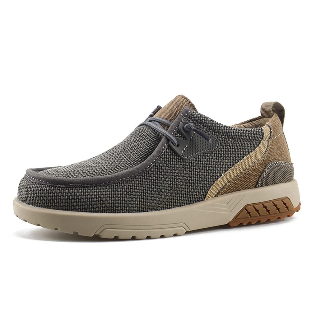 UPIShi Men's Slip On Arch Support Loafers Comfortable Light-Weight Orthopedic Casual Shoes for Plantar Fasciitis Walking Canvas Sneakers Black