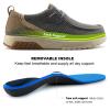 UPIShi Men's Slip On Arch Support Loafers Comfortable Light-Weight Orthopedic Casual Shoes for Plantar Fasciitis Walking Canvas Sneakers Black view 3
