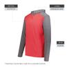 Augusta Sportswear Gameday Vintage Hoodie Scarlet Heather/Carbon Heather XS view 3