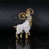 Acxico 2Pcs Fashion Alloy Pearl Goat Brooch and Fun Donkey Brooches Animal Pin Funny Cute Cartton Style Kid Gift, White , Black view 3
