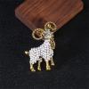 Acxico 2Pcs Fashion Alloy Pearl Goat Brooch and Fun Donkey Brooches Animal Pin Funny Cute Cartton Style Kid Gift, White , Black view 4