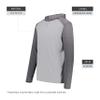 Augusta Sportswear Gameday Vintage Hoodie Grey Heather/Carbon Heather M view 4