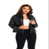Hujoin Women's Quilted Shiny Padded Windproof Puffer Jacket with Baggy Pockets Bubble Coat Black XS view 2