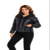 Hujoin Women's Quilted Shiny Padded Windproof Puffer Jacket with Baggy Pockets Bubble Coat Black XS view 4