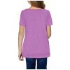 Tunic Front T-Shirt Kids Tee Tops Casual Short Blouse Button Girls Knot Sleeve Girls Tops Shirts 6X (Purple, 4-5 Years) view 2