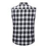 Men's Flannel Plaid Sleeveless Shirt Button Down Casual Check Vest Shirts Lightweight Slim Tank Tops with Pocket (White 1,XX-Large) view 3