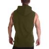 Maiyifu-GJ Men's Lace up Hooded Tank Top Sleeveless Gym Workout Hoodie T Shirt Bodybuilding Fitness Muscle Hoodies Vests (Armygreen,XX-Large) view 2