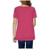 Tunic Front T-Shirt Kids Tee Tops Casual Short Blouse Button Girls Knot Sleeve Girls Tops Shirts (Hot Pink, 8-9 Years) view 4