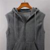 Maiyifu-GJ Zip Up Hoodie Tank Tops for Men Slim Fit Sleeveless Workout Hooded Shirt Casual Lightweight Zipper Hoodies Vests (Dark Grey,175/88A) view 3