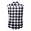 Men's Flannel Plaid Sleeveless Shirt Button Down Casual Check Vest Shirts Lightweight Slim Tank Tops with Pocket (White 2,X-Large) view 2