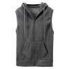 Maiyifu-GJ Zip Up Hoodie Tank Tops for Men Slim Fit Sleeveless Workout Hooded Shirt Casual Lightweight Zipper Hoodies Vests (Dark Grey,180/92A) view 1