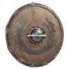 ARTIZANSTORE Medieval Wooden Viking Flying Dragon Armour Shield Antique Finish with Handles & Rope | Round Handcrafted Knight Steel Battle Reenactment Safety Shield view 1
