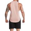 Maiyifu-GJ Men Cool Muscle Tank Tops Sleeveless Bodybuilding Gym Workout Shirt Lightweight Fitness Training Athletic Vests (Light Red,Large) view 2