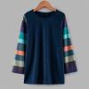 Kids Girls Fashion Top Shirt Color Block Striped Casual Tunic Tops Long Sleeve Child Long Sleeve Tee (Blue, 12-13 Years) view 3