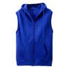Maiyifu-GJ Zip Up Hoodie Tank Tops for Men Slim Fit Sleeveless Workout Hooded Shirt Casual Lightweight Zipper Hoodies Vests (Blue,180/92A) view 1