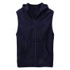 Maiyifu-GJ Zip Up Hoodie Tank Tops for Men Slim Fit Sleeveless Workout Hooded Shirt Casual Lightweight Zipper Hoodies Vests (Dark Blue,170/84A) view 1
