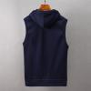 Maiyifu-GJ Zip Up Hoodie Tank Tops for Men Slim Fit Sleeveless Workout Hooded Shirt Casual Lightweight Zipper Hoodies Vests (Dark Blue,170/84A) view 2