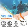 Scuba Diving Stick, 13'' Aluminium Alloy Lobster Tickle Stick Pointer Rod with Measurement, Adjustable Lanyard and Swivel Snap Bolt for Underwater Shaker Noise Maker Snorkeling Gold view 2