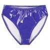 Daenrui Woman's Shiny Metallic Sexy Bikini Briefs Low Rise Underwear Shorts Rave Dance Bottom Clubwear Blue 3X-Large view 4