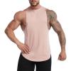 Maiyifu-GJ Men Cool Muscle Tank Tops Sleeveless Bodybuilding Gym Workout Shirt Lightweight Fitness Training Athletic Vests (Light Red,X-Large) view 1