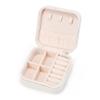 VOMNA Mini Jewelry Travel Case,Small Jewelry Box,Traveling Jewelry Organizer,Portable Jewellery Storage Holder for Rings Earrings Necklace Bracelet Bangle Organizer Boxes for Girls Women(PU-White) view 1