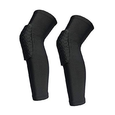 Runworld Knee Pads for Youth Adult, Basketball Knee Brace Support, Collision Avoidance Kneepad Compression Calf Shin Sleeve for Football Cycling -1Pair (Medium, Black)